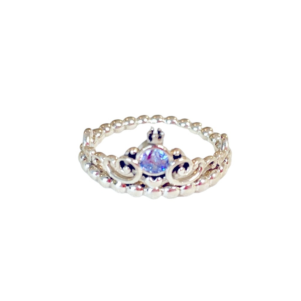 Pandora Disney Cinderella Blue Tiara Ring Size 7